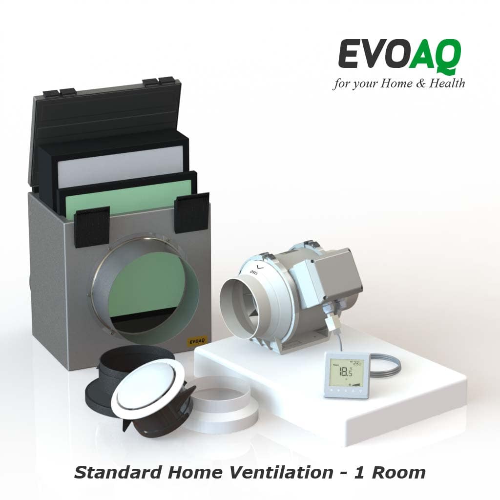 AQ60-1 EVOAQ Standard Home Ventilation system components, 1-room ventilation system for house size up to 60m²